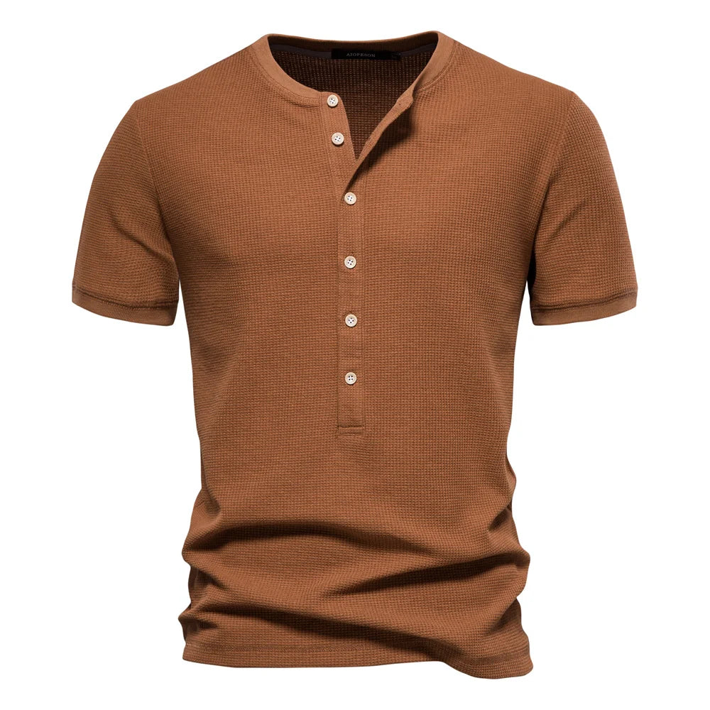 T-Shirt Henley Norvik Strukturstrick
