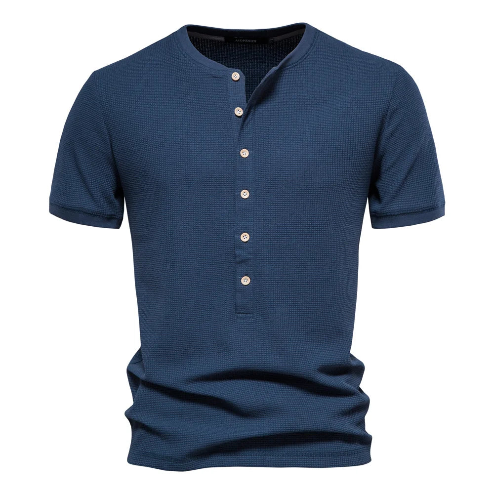 T-Shirt Henley Norvik Strukturstrick
