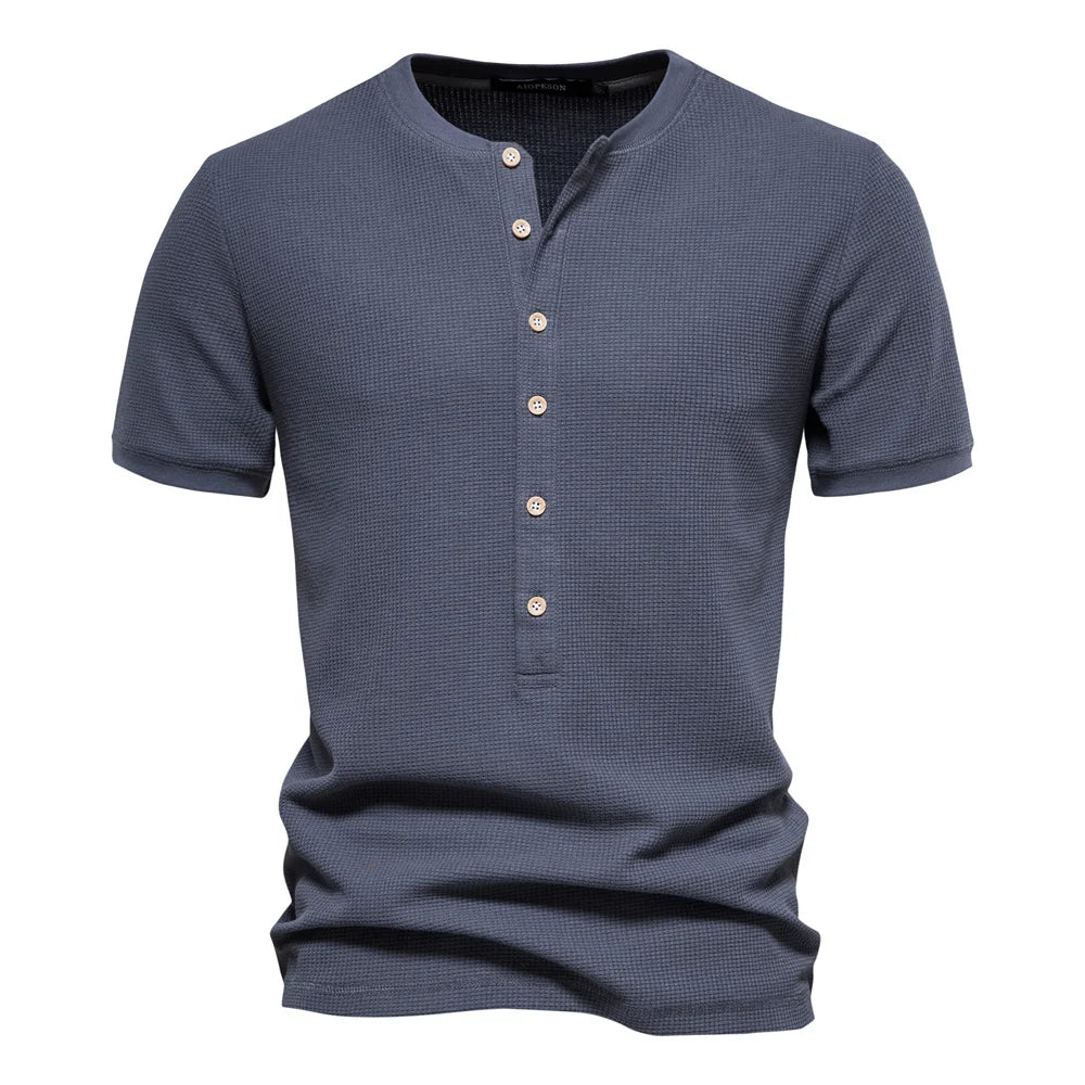 T-Shirt Henley Norvik Strukturstrick