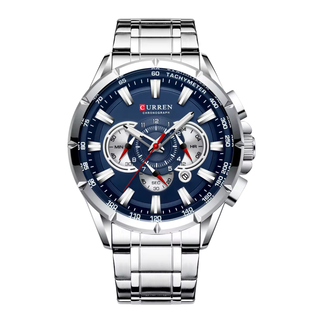 Uhr Curren Blau & Gold Chronograph