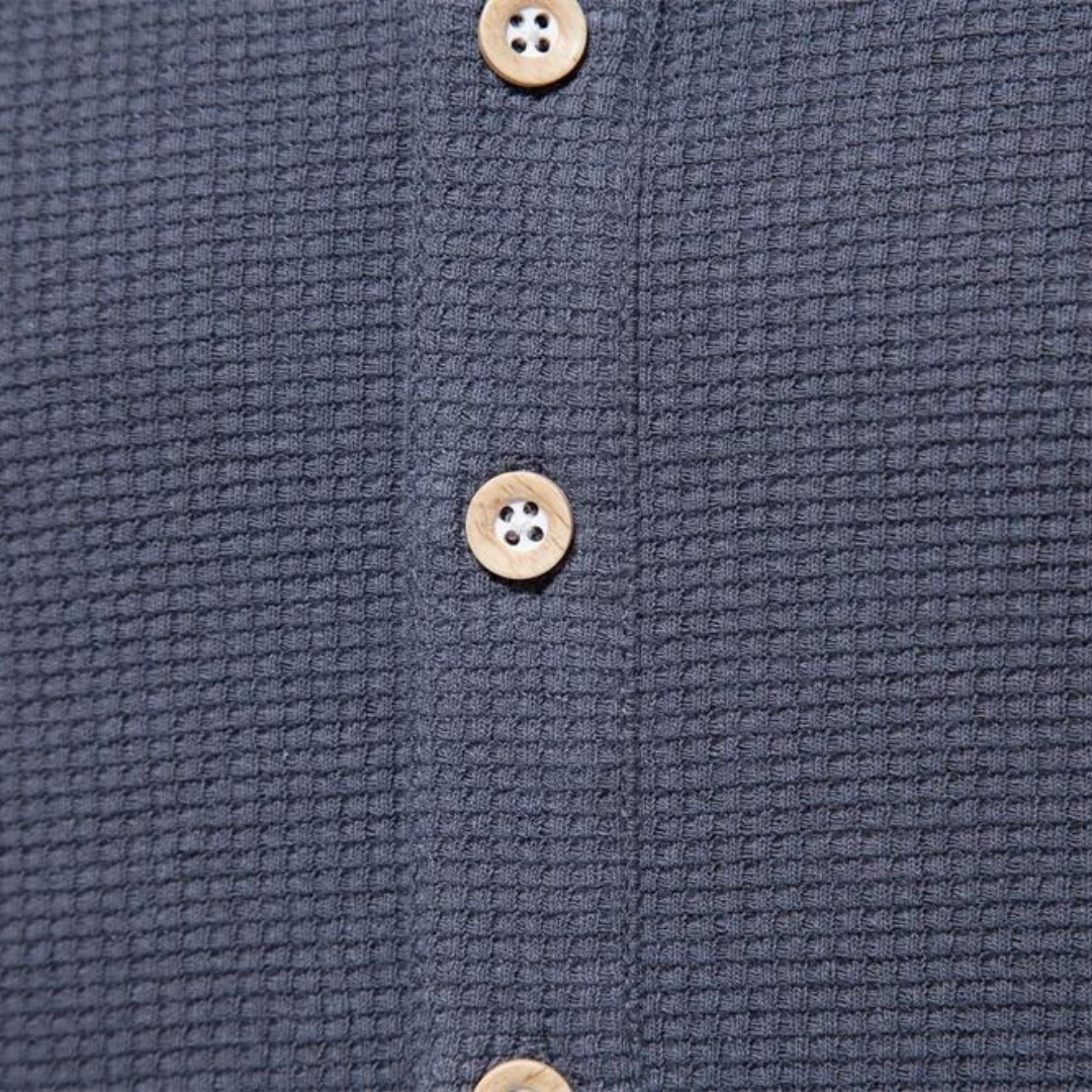 T-Shirt Henley Norvik Strukturstrick